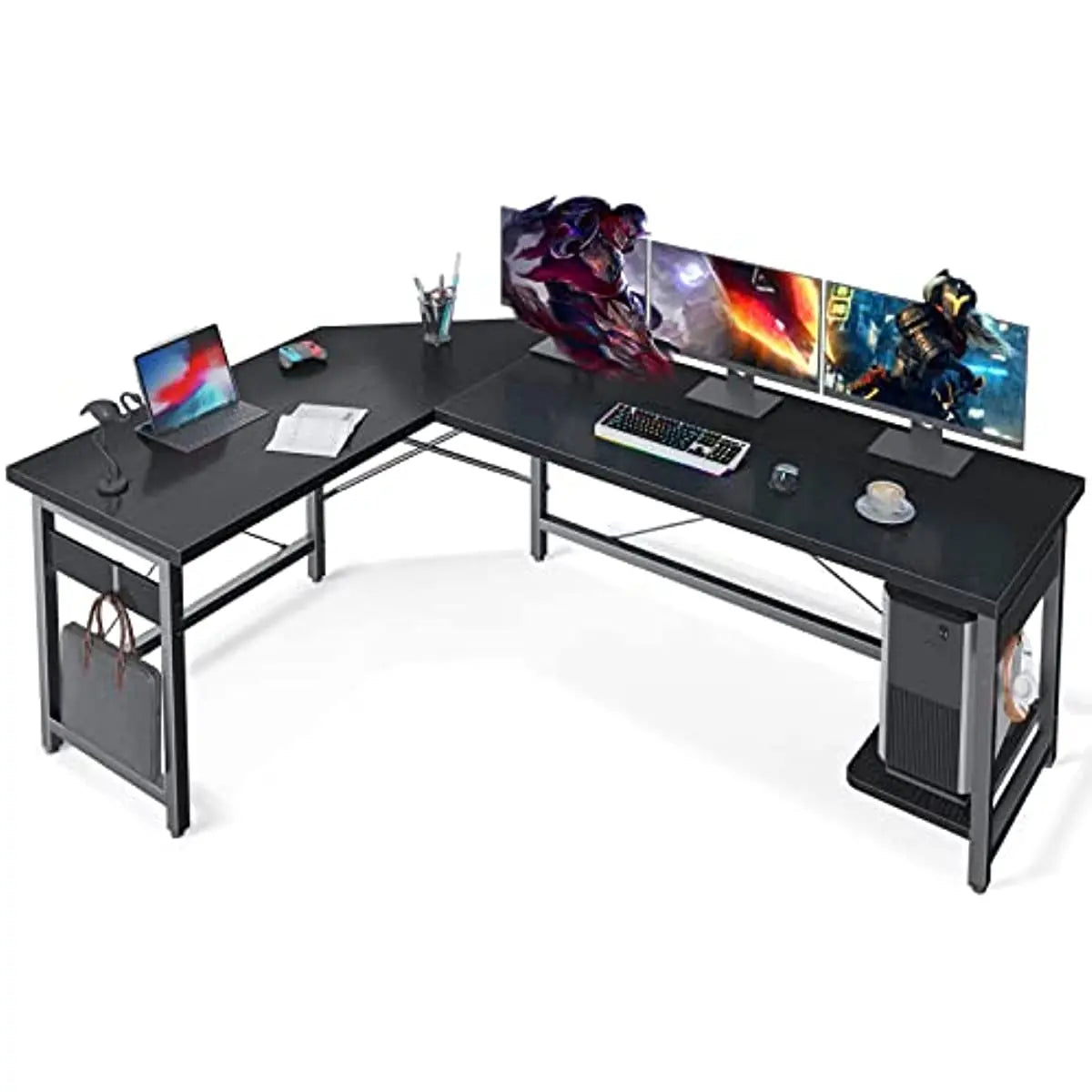 Unveiling Excellence: The 66" L-Shaped Gaming Desk vs.  50.3" Gaming Desk with LED Lights & Monitor Stand