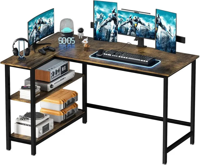 Reversible L-Shaped Gaming Desk