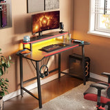 GamifyGarage 50.3" Budget Gaming Desk with LED Lights & Monitor Stand