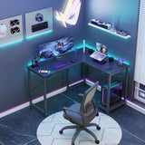 L Shaped Desk,Computer Corner Desk,PC Gaming Desk Table with Side Storage Bag, Sturdy Desk for Home Office Writing Workstation