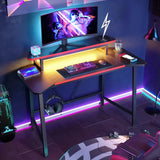 GamifyGarage 50.3" Budget Gaming Desk with LED Lights & Monitor Stand